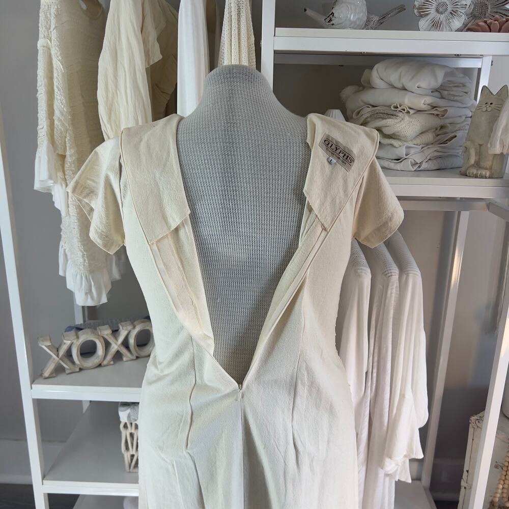 Glyphs women's sz. Large cotton embroidered muslin dress spring, fall #2250 - Picture 5 of 8